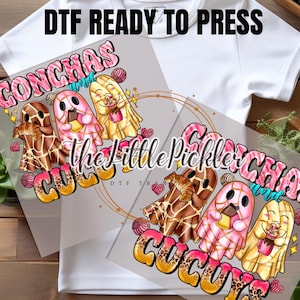 Ready to press Spanish Conchas Ghost Transfer, Pan Dulce DTF Heat press, Halloween dtf, Spooky, Fall image for shirt, Heat Press