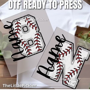 Custom Ready to press Baseball Name and Number Transfer or Name Baseballs DTF, Shirt Transfers, Custom Sport, Baseball DTF