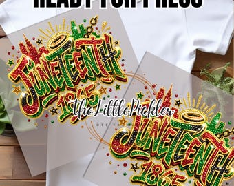 Ready to Press faux rhinestone Juneteenth DTF, Celebration Shirt DTF, Heat press, Free Commercial Use