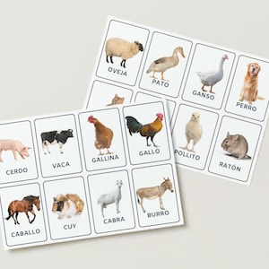 Tarjetas de aprendizaje animales de granja Montessori| Tarjetas para clasificar Animales | Montessori | ARCHIVO DIGITAL PDF.