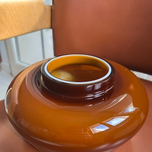 Original Murano Glass Ambra vase Marre Moerel Made in Italy Decoration Opalino
