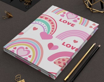 Rainbow Journal, Gift for Valentine's Day, Galentine's Day, Reading Journal, Travel Journal, Rainbow Design Notebook, TBR, Bullet Journal