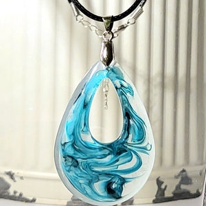 Turquoise, resin pendant necklace, gift for her, resin jewelry,  necklace for women, birthday