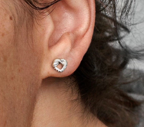 Pandora Knotted Heart Stud Earrings Elevate Her Look With