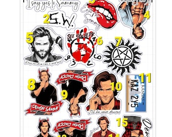 supernatural Sam Winchester magnetic bookmark/stickers/ bundle