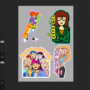 Cute Baby Sitters Club , Daria, Brace Face, Pepper Ann Magnetic Bookmark/ Stickers/ Bundles.