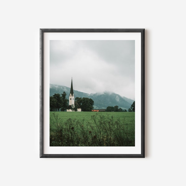 Bavaria, Germany "Bavarian Steeple" - Photography Landscape Print, Germany Fine Art Prints, German Alps Photo