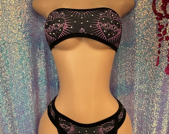 Garter panty set scrunch bottom sacred heart