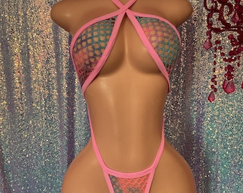 net thong one piece exotic dancewear