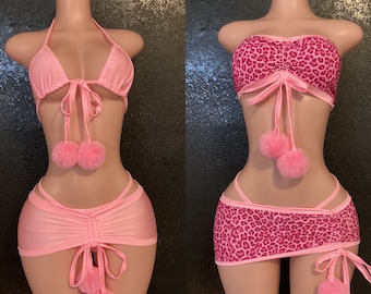 skirt sets stripper outfits exotic dancewear rave leopard print clubwear