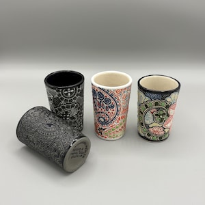 Unique Hand Painted Ceramic Shot Glass