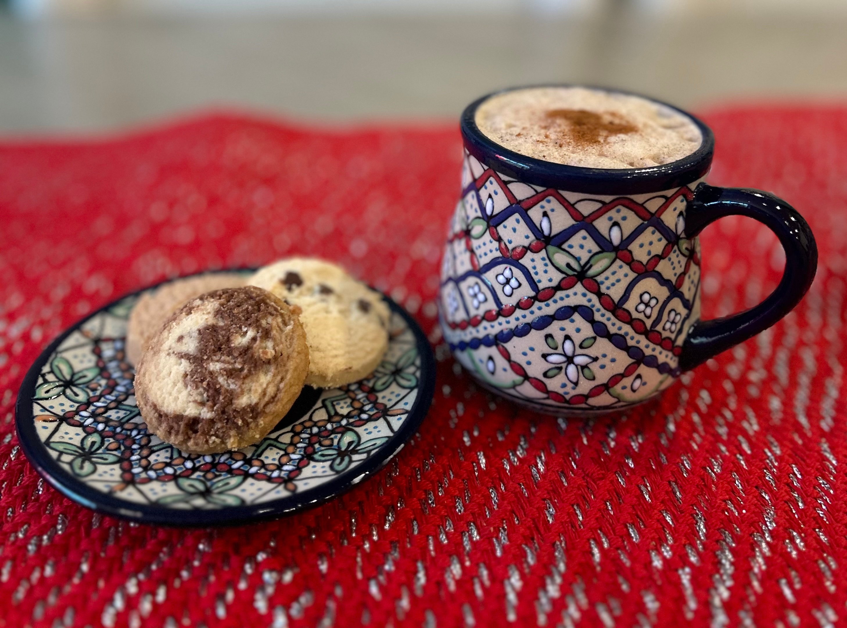 Hand Painted Ceramic 8oz Cafe Latte Cup