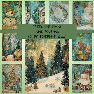 Journal indésirable de Noël, Téléchargement numérique, Papier de Scrapbooking, Imprimable de Noël, Artisanat en papier, Père Noël, Album