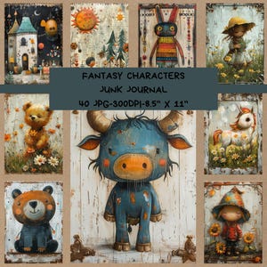 Journal Indésirable Vintage, Papier numérique aquarelle, Fourniture de Scrapbooking, Téléchargement numérique, Papier de découpage