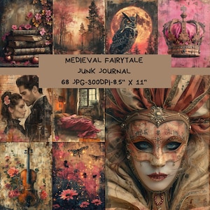 Papier de Scrapbooking, Journal indésirable, Papier Éphémère, Pages de journal Médiévale, Feuille de collage Fantastique, Conte de Fée