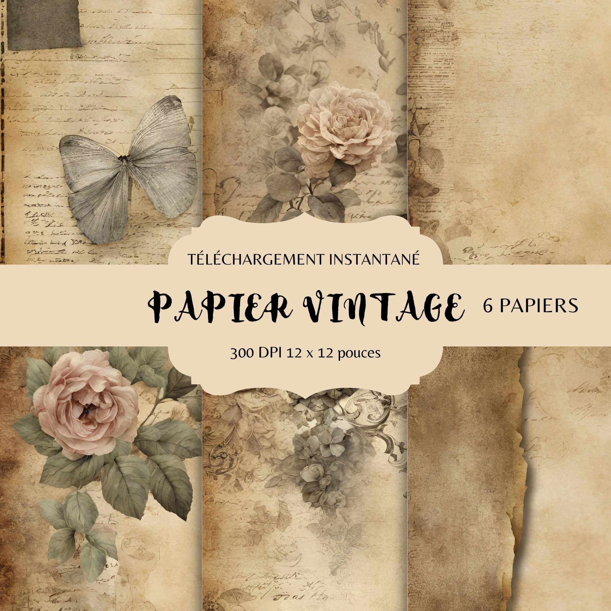 Vintage Scrapbook Sheets Digital Paper, Stained Pages, Old Ephemera, Antique  Paper, Handwritten Letter, Botanical Flower, Junk Journal Paper 