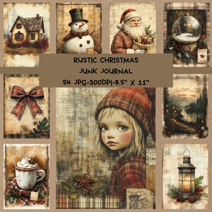 Journal indésirable de Noël, Téléchargement numérique, Papier de Scrapbooking, Imprimable de Noël, Artisanat en papier, Père Noël, Album