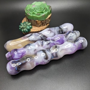 Resin Diamond Painting Pen, Thick, Handcrafted, Dot Art Applicator - Purple Marble
