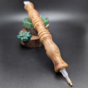 Wood Diamond Painting Pen, Medium, Handcrafted, Dot Art Applicator - Ringed Elm