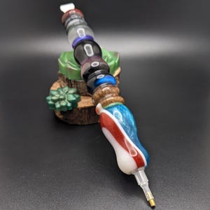 Resin Diamond Painting Pen, Medium, Handcrafted, Dot Art Applicator - One Angle