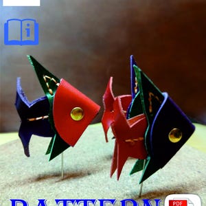 Fish keychain made from pieces of leather | PDF Patterns and Leatherworking Tutorials
