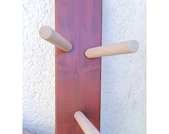 Mannequin en bois pour Wing Chun | Mannequin d'avion | Porte-soie en bois | Mannequin mural en bois pour arts martiaux | Mannequin en bois plat Wing Chun | acajou