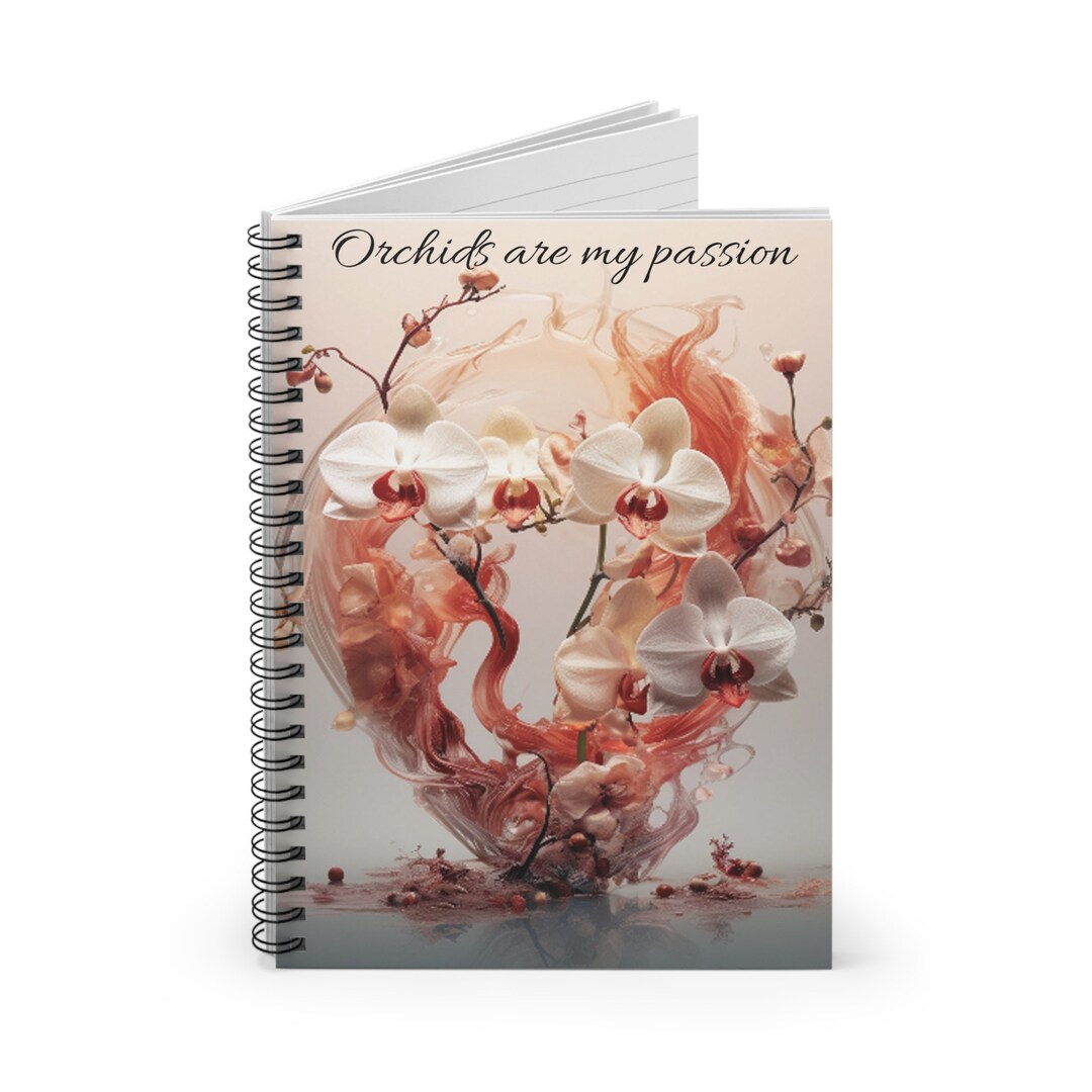 Floral Orchid Spiral Notebook, Ruled Line, Poem Note Book - Etsy