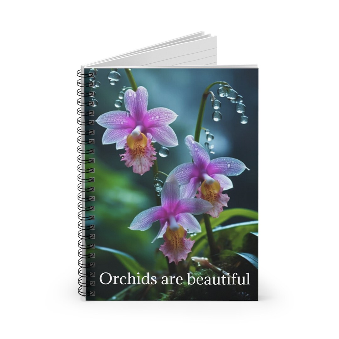 Orchid Themed Spiral Notebook, Personalized Gift, Floral Book - Etsy