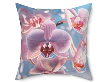 Travesseiro presente de orquídea rosa, presente para amante do dia das mães, aniversário, melhor amiga, avó, aniversário, mãe, namorada, cama, sala de estar, decoração de casamento