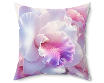 Almofada Chic com Estampa Floral de Orquídeas, Impressão Dupla Face