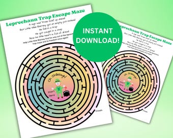 Leprechaun Maze Printable: St. Patrick's Day Game (Digital Download)