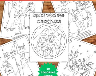 Livro de colorir da Natividade: Atividade de história de Natal para crianças (arquivo PDF)