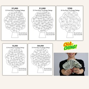 Savings Tree Examples Money Tree Savings Challenge Bundle: Financial Goal Printable (PDF) - Etsy