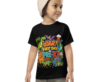 Dinosaur First Day of Pre-K Shirt, Boys Girls Back to School Preschool Tee