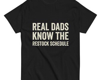 Retro Dad Restock Schedule Shirt – Trading Card Collector Tee