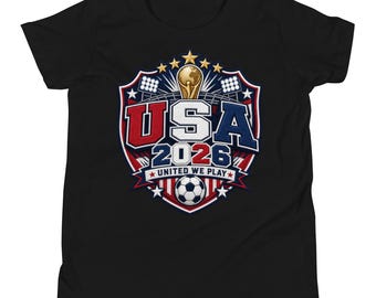 USA 2026 United We Play Youth Soccer T-Shirt, FIFA World Cup Fan Tee