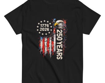 America 250 T Shirt, Patriotic Eagle Tee, USA Semiquincentennial 1776-2026