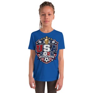 USA 2026 United We Play Kids Shirt Youth Soccer Fan Tee FIFA 2026 Team USA T Shirt Boys Girls World Cup Soccer Shirt