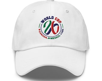 Embroidered World Cup 2026 Soccer Cap | USA Canada Mexico Fan Hat