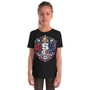 USA 2026 United We Play Kids Shirt Youth Soccer Fan Tee FIFA 2026 Team USA T Shirt Boys Girls World Cup Soccer Shirt
