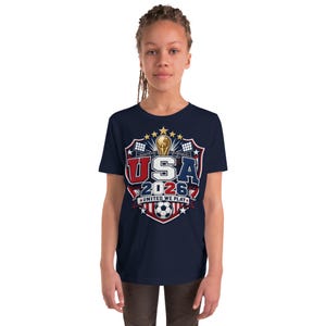 USA 2026 United We Play Kids Shirt Youth Soccer Fan Tee FIFA 2026 Team USA T Shirt Boys Girls World Cup Soccer Shirt