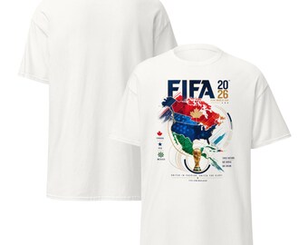 FIFA 2026 North America Map Soccer T-Shirt: USA, Canada, Mexico Football Tee