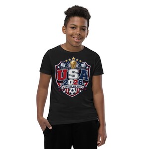USA 2026 United We Play Kids Shirt Youth Soccer Fan Tee FIFA 2026 Team USA T Shirt Boys Girls World Cup Soccer Shirt