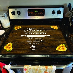 Wood Sunflower Oven Cover- Electric Stove