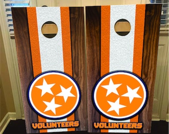 Tennessee Volunteers Cornhole Board Wraps, Tri Star Decal Set