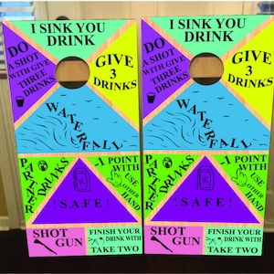 2er Set Trinkspiel Cornhole Wraps, Vinyl Aufkleber Bag Toss Decal Bag go Skin Sticker Wraps Laminiert