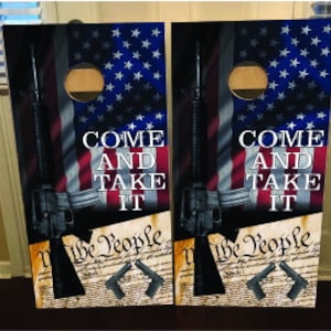 2er Set Come and take it, Wraps, Vinyl Aufkleber Bag Toss Aufkleber Baggo Skin Sticker Wraps laminiert