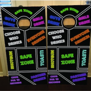 2er Set Trinkspiel Cornhole Wraps, Vinyl Aufkleber Bag Toss Decal Bag go Skin Sticker Wraps Laminiert