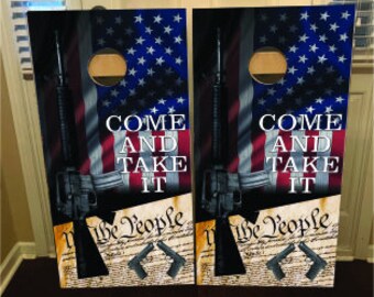 Come and Take it Complete Outdoor Cornhole Game Set with 2 Boards, & Optional Accessories