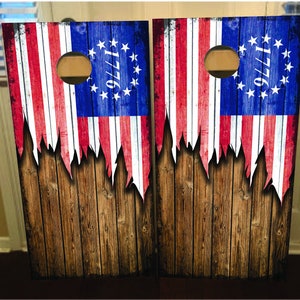 2er Set 1776 Flagge Wraps, Vinyl Aufkleber Tasche Toss Aufkleber Tasche Haut Sticker Wraps cornhole wrap laminiert
